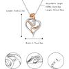 imageBriLove Gifts for Mom Women 925 Sterling Silver Cubic Zirconia Dainty Love Heart Rose Flower Pendant Necklace for Mothers DayValentines DayBirthdayChristmasAnniversary