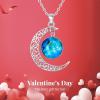 imageBriLove Gifts for Mom Women 925 Sterling Silver Horoscope Zodiac 12 Constellation Astrology Galaxy ampamp Crescent Moon Glass Bead Pendant Necklace for BirthdayChristmasAnniversaryLeo Jul 23  Aug 22
