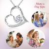 imageBriLove Women 925 Sterling Silver CZ Engraved quotI Love You to the Moon and Back quot Moon Love Heart Pendant Necklace for Mom Sterlingsilver Cubic Zirconia Cubic Zirconia