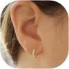 imageBriLove 14K Gold Plated Hoop Earrings for Women Mom 925 Sterling Silver CZ Six Stone Huggie Hoops Gifts for Daily WearMothers DayValentines DayBirthdayChristmasAnniversary