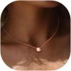 imageBriLove Gifts for Mom Womens 925 Sterling Silver Dainty Tiny Dot Necklace Round Circle Pendant Choker Necklacefor Mothers DayValentines DayBirthdayChristmasAnniversary0214K RoseGoldTone