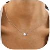 imageBriLove Gifts for Mom Womens 925 Sterling Silver Dainty Tiny Dot Necklace Round Circle Pendant Choker Necklacefor Mothers DayValentines DayBirthdayChristmasAnniversary01925 Sterling Silver