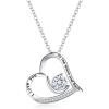 imageBriLove Women 925 Sterling Silver CZ Engraved quotI Love You to the Moon and Back quot Moon Love Heart Pendant Necklace for Mom Sterlingsilver Cubic Zirconia Cubic Zirconia