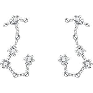 imageBriLove 925 Sterling Silver CZ Horoscope Zodiac 12 Constellation Astrology Ear Crawler Post Earrings Gift for Mom Women Mothers DayValentines DayBirthdayChristmasAnniversaryScorpio Oct 23  Nov 21