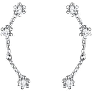 imageBriLove 925 Sterling Silver CZ Horoscope Zodiac 12 Constellation Astrology Ear Crawler Post Earrings Gift for Mom Women Mothers DayValentines DayBirthdayChristmasAnniversaryAries Mar 21  Apr 19