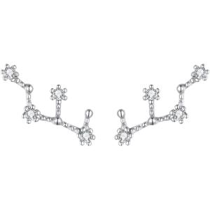 imageBriLove 925 Sterling Silver CZ Horoscope Zodiac 12 Constellation Astrology Ear Crawler Post Earrings Gift for Mom Women Mothers DayValentines DayBirthdayChristmasAnniversaryVirgo Aug 23  Sep 22