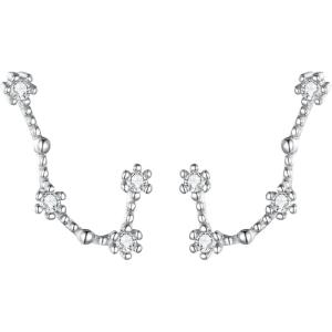 imageBriLove 925 Sterling Silver CZ Horoscope Zodiac 12 Constellation Astrology Ear Crawler Post Earrings Gift for Mom Women Mothers DayValentines DayBirthdayChristmasAnniversaryGemini May 21  Jun 20