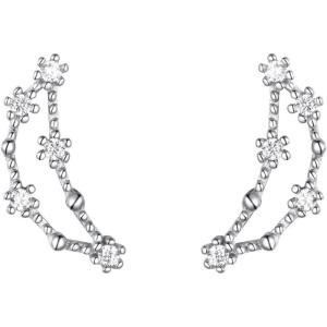 imageBriLove 925 Sterling Silver CZ Horoscope Zodiac 12 Constellation Astrology Ear Crawler Post Earrings Gift for Mom Women Mothers DayValentines DayBirthdayChristmasAnniversaryCapricorn Dec 22  Jan 19