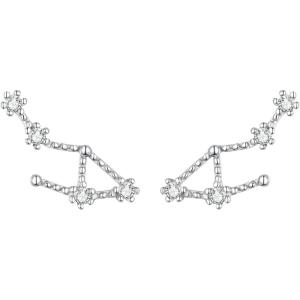 imageBriLove 925 Sterling Silver CZ Horoscope Zodiac 12 Constellation Astrology Ear Crawler Post Earrings Gift for Mom Women Mothers DayValentines DayBirthdayChristmasAnniversaryLibra Sep 23  Oct 22