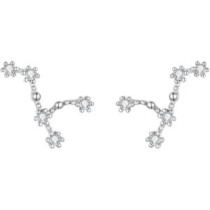 imageBriLove 925 Sterling Silver CZ Horoscope Zodiac 12 Constellation Astrology Ear Crawler Post Earrings Gift for Mom Women Mothers DayValentines DayBirthdayChristmasAnniversaryLeo Jul 23  Aug 22