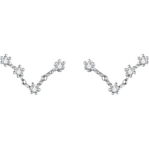 imageBriLove 925 Sterling Silver CZ Horoscope Zodiac 12 Constellation Astrology Ear Crawler Post Earrings Gift for Mom Women Mothers DayValentines DayBirthdayChristmasAnniversaryPisces Feb 19  Mar 20