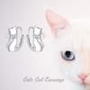 imageBriLove 925 Sterling Silver CZ Cute Animal Cat Leverback Dangle Earrings Jewelry Gifts for Women SilverTone