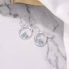 imageBriLove 925 Sterling Silver CZ Dainty Cute ButterflyPandaSloth Huggie Hoop Dangle Earring Animal Jewelry Gifts for WomenButterflyBlue