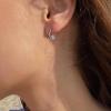 imageBriLove 925 Sterling Silver CZ Dainty Cute ButterflyPandaSloth Huggie Hoop Dangle Earring Animal Jewelry Gifts for WomenButterflyBlue