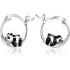 imageBriLove 925 Sterling Silver CZ Dainty Cute ButterflyPandaSloth Huggie Hoop Dangle Earring Animal Jewelry Gifts for WomenPanda