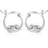 imageBriLove 925 Sterling Silver CZ Dainty Cute ButterflyPandaSloth Huggie Hoop Dangle Earring Animal Jewelry Gifts for WomenSlothClear