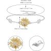 imageBriLove 925 Sterling Silver CZ Sunflower Honeybee Bracelet for Women Adjustable Heart Charm Bracelets Jewelry Gifts