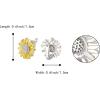 imageBriLove 925 Sterling Silver Gift for Mom Women Cubic Zirconia Sunflower Hoop Earrings Clear SilverTone for Daily WearMothers DayValentines DayBirthdayChristmasAnniversary