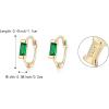 imageBriLove 925 Sterling Silver Small Dainty Birthstone Hoop Earrings for Women Gorgeous Emerald Cut Crystal Huggie Dangle Earring Birthday Everyday WearEmerald Color GoldTone