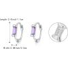 imageBriLove 925 Sterling Silver Small Dainty Birthstone Hoop Earrings for Women Gorgeous Emerald Cut Crystal Huggie Dangle Earring Birthday Everyday WearPurple SilverTone