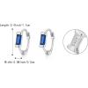 imageBriLove 925 Sterling Silver Small Dainty Birthstone Hoop Earrings for Women Gorgeous Emerald Cut Crystal Huggie Dangle Earring Birthday Everyday WearSapphire Color SilverTone