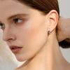 imageBriLove 925 Sterling Silver Small Dainty Birthstone Hoop Earrings for Women Gorgeous Heart Crystal Huggie Dangle Earring Birthday Everyday WearSapphire Color