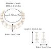 imageBriLove Fashion Stylish Beaded Statement Necklace Dangle Earrings Jewelry Set for Women Costume Christmas Party PromClear GoldTone