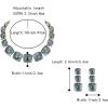 imageBriLove Fashion Stylish Beaded Statement Necklace Dangle Earrings Jewelry Set for Women Costume Christmas Party PromGrey GoldTone