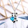 imageBriLove Gift for Mom Women 925 Sterling Silver CZ Forever Love Cute Animal Heart Pendant Necklace Jewelry Gifts for Mothers DayValentines DayBirthdayChristmasAnniversaryBlue Topaz SilverTone