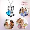 imageBriLove Gift for Mom Women 925 Sterling Silver CZ Forever Love Cute Animal Heart Pendant Necklace Jewelry Gifts for Mothers DayValentines DayBirthdayChristmasAnniversaryBlue Topaz SilverTone