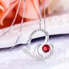 imageBriLove Gift for Mom Women 925 Sterling Silver I Love You Always ampamp Forever Engraved CZ Heart Pendant Necklace Ideal Mothers DayValentines DayBirthdayChristmasAnniversaryRuby Color