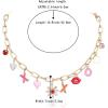 imageBriLove Gold Chain Choker Necklace for Women Bling Rhinestone Enamel Lips Heart Alphabet Sun Fashion Summer Necklaces GiftMulticolor GoldTone