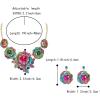 imageBriLove Gorgeous Stunning Crystal Layer Flower Cluster Statement Necklace Dangle Earrings Jewelry Set for Women Bridal BridesmaidMulticolor GoldTone