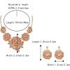 imageBriLove Gorgeous Stunning Crystal Layer Flower Cluster Statement Necklace Dangle Earrings Jewelry Set for Women Bridal BridesmaidPeach RoseGoldTone