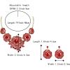imageBriLove Gorgeous Stunning Crystal Layer Flower Cluster Statement Necklace Dangle Earrings Jewelry Set for Women Bridal BridesmaidRuby Color GoldTone