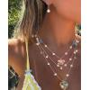 imageBriLove Handmade Strand Necklace for WomenBohemian Boho Colorful Beaded Layered Heart Collar Statement Pendant Necklaces for Summer Vacation Holiday Prom JewelryMulticolor GoldTone