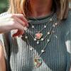 imageBriLove Handmade Strand Necklace for WomenBohemian Boho Colorful Beaded Layered Heart Collar Statement Pendant Necklaces for Summer Vacation Holiday Prom JewelryMulticolor GoldTone