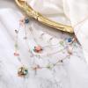 imageBriLove Handmade Strand Necklace for WomenBohemian Boho Colorful Beaded Layered Heart Collar Statement Pendant Necklaces for Summer Vacation Holiday Prom JewelryMulticolor GoldTone