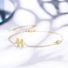 imageBriLove Initial Bracelet Gifts for Mom Women 925 Sterling Silver CZ 14K Gold Plated Alphabet Letter Adjustable Mothers DayValentines DayBirthdayChristmasAnniversaryInitIal H