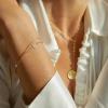 imageBriLove Initial Bracelet Gifts for Mom Women 925 Sterling Silver CZ 14K Gold Plated Alphabet Letter Adjustable Mothers DayValentines DayBirthdayChristmasAnniversaryInitIal B