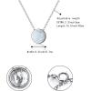 imageBriLove Opal Necklace for Gift Women 925 Sterling Silver Created Birthstone Round Pendant Necklaces Valentines Day