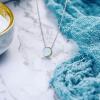imageBriLove Opal Necklace for Gift Women 925 Sterling Silver Created Birthstone Round Pendant Necklaces Valentines Day