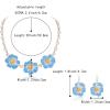 imageBriLove Shiny Bling Rhinestones Enamel Flower Statement Collar Necklace Hook Dangle Earrings Set for Women Summer Beach Holiday Costume Prom JewelryBlue GoldTone