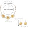 imageBriLove Shiny Bling Rhinestones Enamel Flower Statement Collar Necklace Hook Dangle Earrings Set for Women Summer Beach Holiday Costume Prom JewelryClear GoldTone