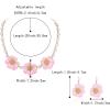imageBriLove Shiny Bling Rhinestones Enamel Flower Statement Collar Necklace Hook Dangle Earrings Set for Women Summer Beach Holiday Costume Prom JewelryPink GoldTone