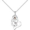 imageBriLove Sunflower Necklace Gifts for Mom Women 925 Sterling Silver Cubic Zirconia Double Heart JewelryYou are My Sunshine Pendant Necklaces for Daily Wear SummerClear SilverTone