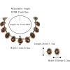 imageBriLove Victorian Style Statement Necklace Pierced Earrings Jewelry Set for Women Crystal Floral Cameo Inspired Oval Jewellery for Party PromBrown AntiqueGoldTone
