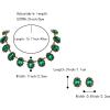 imageBriLove Victorian Style Statement Necklace Pierced Earrings Jewelry Set for Women Crystal Floral Cameo Inspired Oval Jewellery for Party PromEmerald Color AntiqueGoldTone