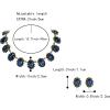imageBriLove Victorian Style Statement Necklace Pierced Earrings Jewelry Set for Women Crystal Floral Cameo Inspired Oval Jewellery for Party PromSapphire Color AntiqueGoldTone