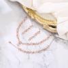 imageBriLove Wedding Bridal Jewelry for Women Cubic Zirconia Marquise Teardrop Leaf Cluster YNecklace Dangle Earrings Link Bracelet SetClear RoseGoldTone